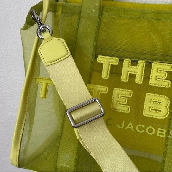 Marc Jacobs Nylon The Mesh Medium Tote Bag Fluo Yellow - Picture 17 of 17